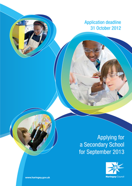 Applying for a Secondary School for September 2013