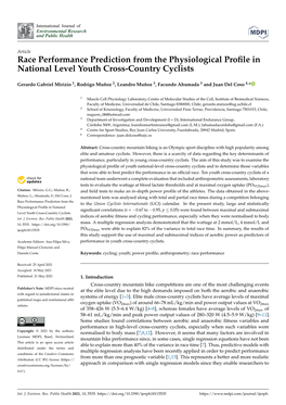 Race Performance Prediction from the Physiological Profile in National