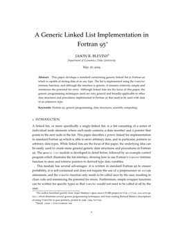 A Generic Linked List Implementation in Fortran 95∗