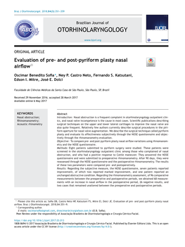 And Post-Pyriform Plasty Nasal Airflow