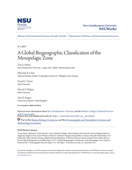 A Global Biogeographic Classification of the Mesopelagic Zone