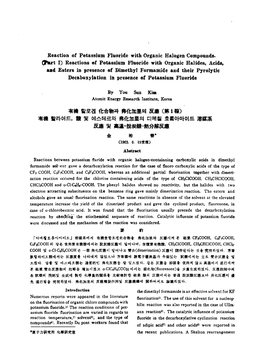 Reaction of Potassium Fluoride with Organic Halogen Compounds. I