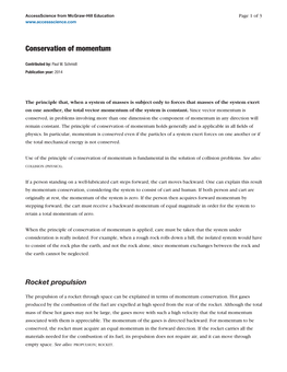 Conservation of Momentum