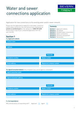 Water and Sewer Connections Application