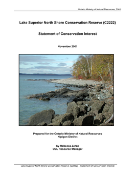Lake Superior North Shore Conservation Reserve (C2222)