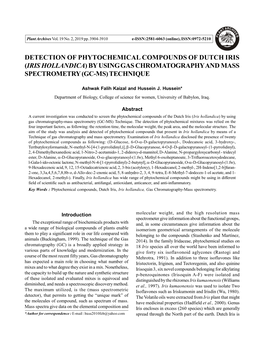 (Iris Hollandica) by Using Gas Chromatography and Mass Spectrometry (Gc-Ms) Technique