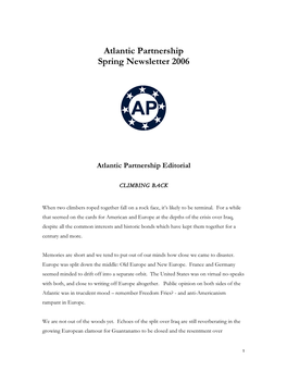 Atlantic Partnership Spring Newsletter 2006