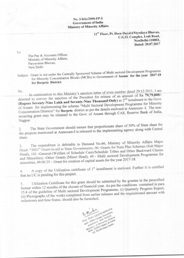 No. 314(6)12008-PP-I Government of India Ministry of Minority Affairs 11 Floor, Pt