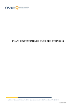 Plani Investimeve OSHEE 2018