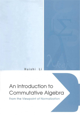 [Li HUISHI] an Introduction to Commutative Algebra(Bookfi.Org)