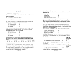 Political Figures and Elections Texas Statewide Survey Q16