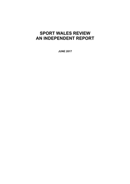 Sport Wales Review an Independent Report