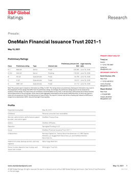 Onemain Financial Issuance Trust 2021-1