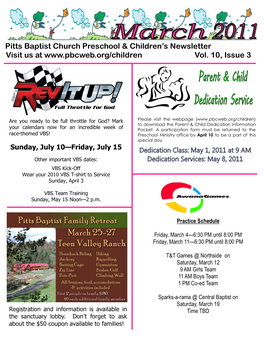 March 2011 Newsletter