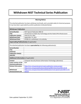 Introduction to Public Key Technology and Federal PKI Infrastructure