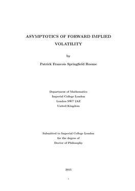 Asymptotics of Forward Implied Volatility