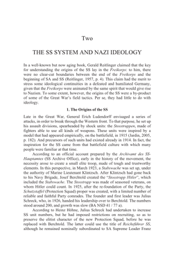 Two the SS SYSTEM and NAZI IDEOLOGY