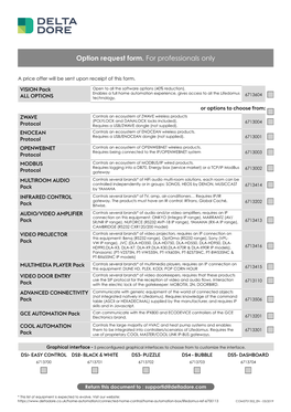 Option Request Form. for Professionals Only