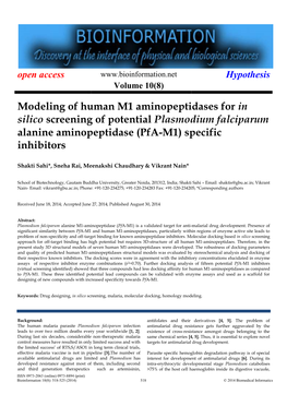 Modeling of Human M1 Aminopeptidases for in Silico Screening of Potential Plasmodium Falciparum Alanine Aminopeptidase (Pfa-M1) Specific Inhibitors