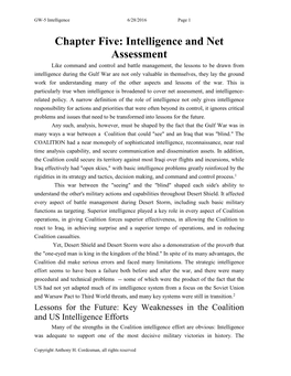 Intelligence and Net Assessment