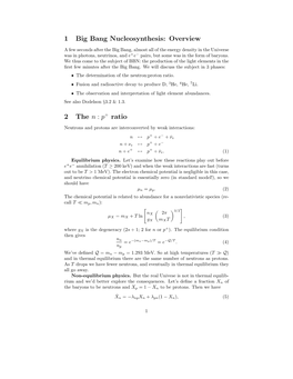 1 Big Bang Nucleosynthesis: Overview