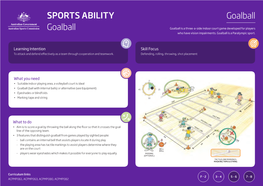 Goalball SPORTS ABILITY Goalball