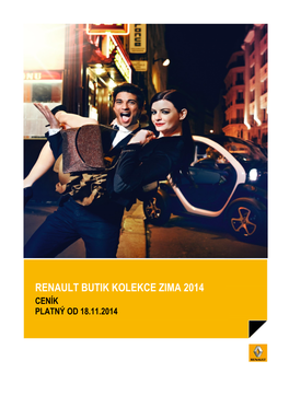 Renault Butik Kolekce Zima 2014 Ceník Platný Od 18.11.2014 Initiale Paris