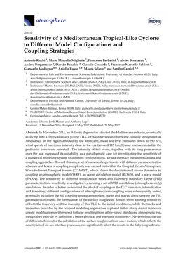 Sensitivity of a Mediterranean Tropical-Like Cyclone to Different Model Conﬁgurations and Coupling Strategies