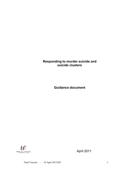 Responding to Murder Suicide and Suicide Clusters