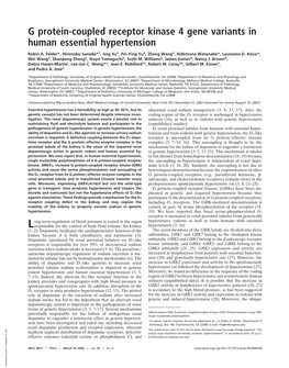 G Protein-Coupled Receptor Kinase 4 Gene Variants in Human Essential Hypertension