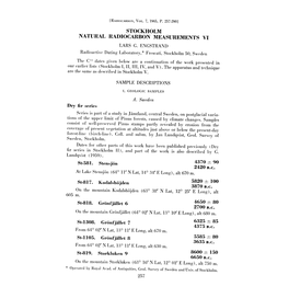 Stockholm Natural Radiocarbon Measurements Vi Lars G