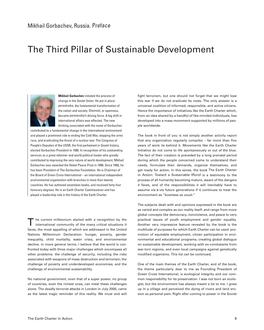 Preface Mikhail Gorbachev 'The Third Pillar of Sustainable Development'