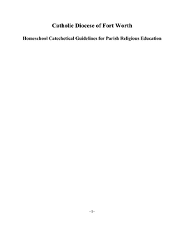 Homeschool Catechetical Guidelines for Parish Religious Education