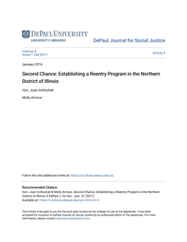 Second Chance: Establishing a Reentry Program in the Northern District of Illinois