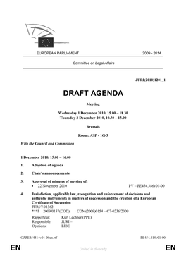 En En Draft Agenda