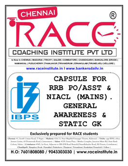 Capsule for Rrb Po/Asst & Niacl (Mains)