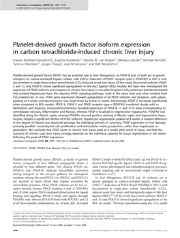 Platelet-Derived Growth Factor Isoform Expression in Carbon Tetrachloride