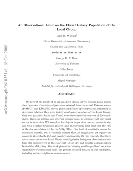 An Observational Limit on the Dwarf Galaxy Population of the Local Group