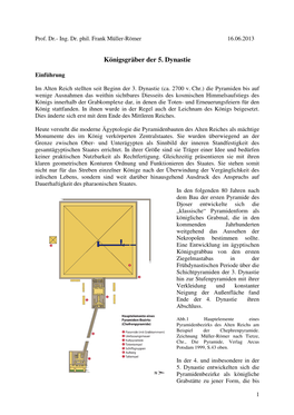 Königsgräber 5. Dynastie Propylaeumdok