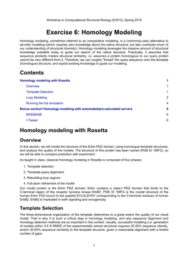 Exercise 6: Homology Modeling