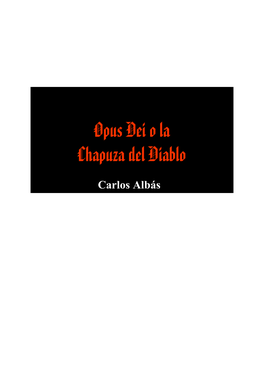 Opus Dei O Chapuza Del Diablo