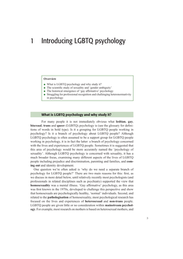 1 Introducing LGBTQ Psychology