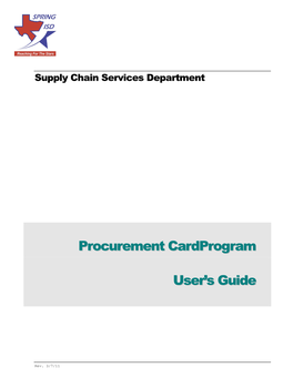 Procurement Cardprogram User's Guide