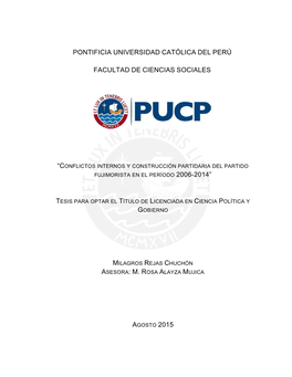Pontificia Universidad Católica Del Perú Facultad