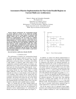 Assessment of Barrier Implementations for Fine-Grain Parallel Regions on Current Multi-Core Architectures