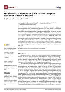 The Successful Elimination of Sylvatic Rabies Using Oral Vaccination of Foxes in Slovenia