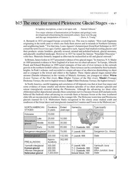 B15 the Once Four Named Pleistocene Glacial Stages < Tills >