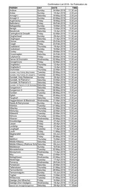 Confirmation List 2018