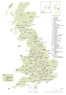 Map of the Methodist Districts