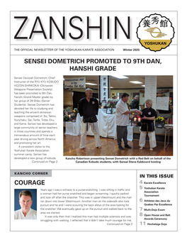 Sensei Dometrich Promoted to 9Th Dan, Hanshi Grade